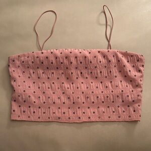 Pink Floral Crop Top